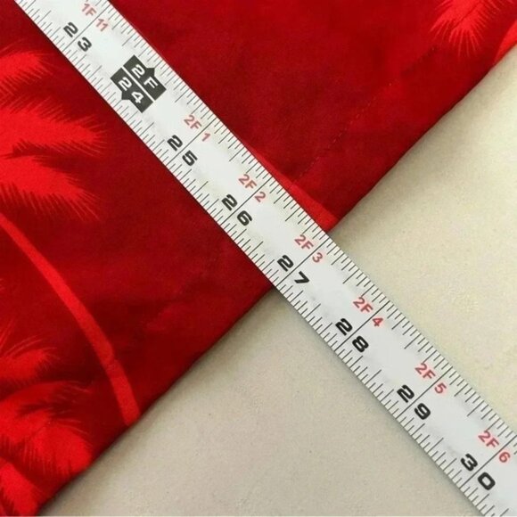 Rima Mens Hawaiian Santa Shirt Short Sleeve Button Front Red Blue Yellow Medium - Picture 12 of 13